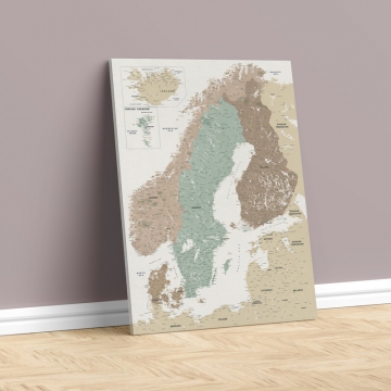 Skandinavijos žemėlapis Nr.1 Dūminis kvarcas