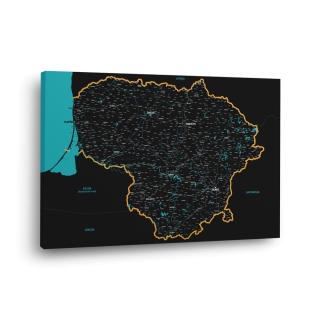 Lietuvos žemėlapis Nr.7 Juoda anglis ir Turkis