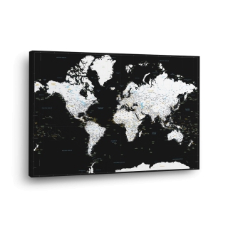 Pasaulio žemėlapis Nr.6 Juodas obsidianas